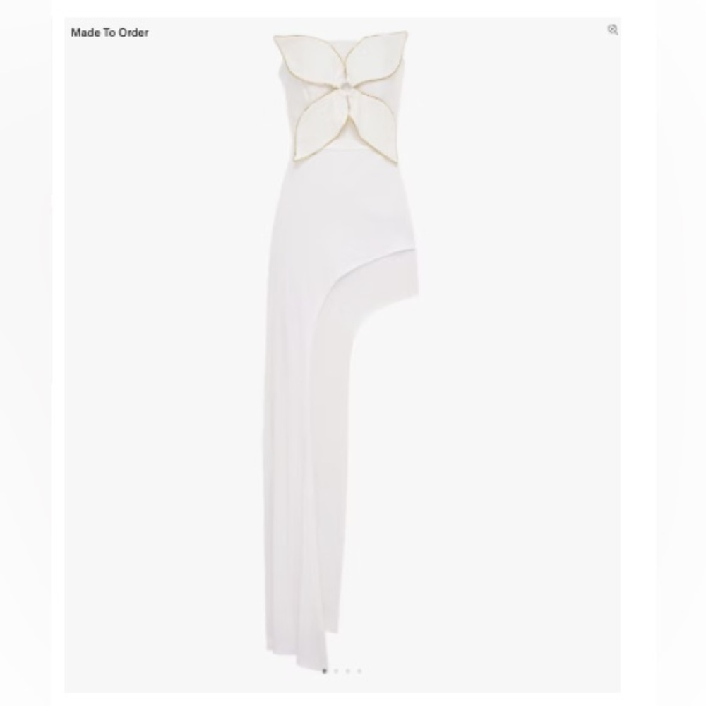 Seezona made to order beautiful high low white strapless dress